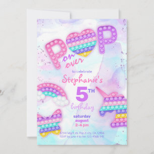 Pop it Fidget Toy Einhorn Regenbogen Geburtstag Einladung
