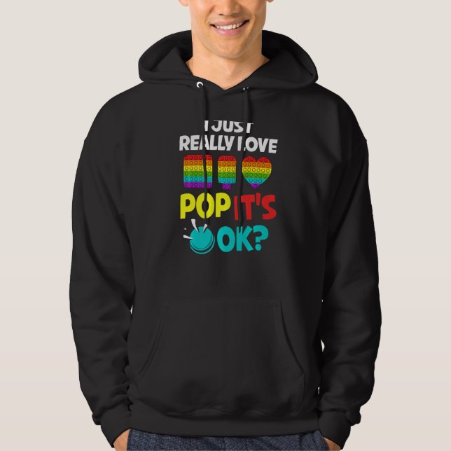 Pop It Fidget Toy Game Funny Stress Bubble Hoodie (Vorderseite)