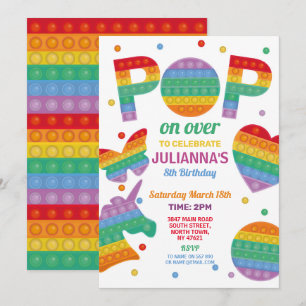 Pop it Party Fidget Geburtstag Einladung