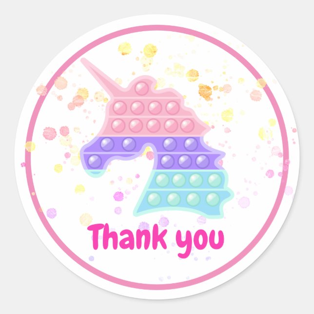 Pop it Party Kuchen Klassischer Rundaufkleber Runder Aufkleber (Vorderseite)