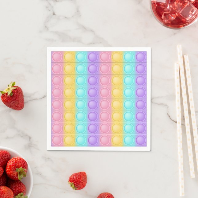 Pop It Pastell-Muster Geburtstag  Serviette (Beispiel)