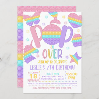 Pop It Pop on over Party Einladung - Pastell