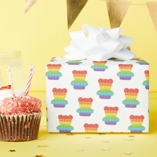 Pop It! | Rainbow Birthday Geschenkpapier (Geburtstagsparty)