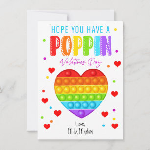 Pop It Valentine's Day Class Cards Einladung