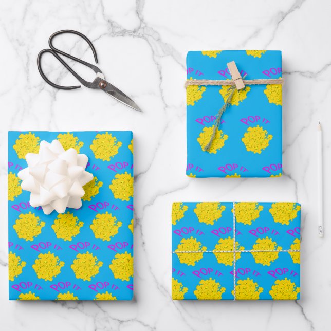 Pop it Wrapper Geschenkpapier Set (Vorderseite)