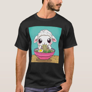 Pop japanische Kunst Nudelliebhaber Süße Lamm Scha T-Shirt