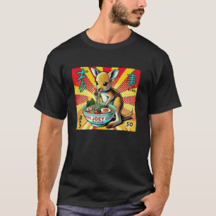 Pop japanische Kunst Nudelliebhaber Süßer Känguru T-Shirt