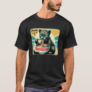 Pop japanische Kunst Poststempel Nudeln Panther Ra T-Shirt