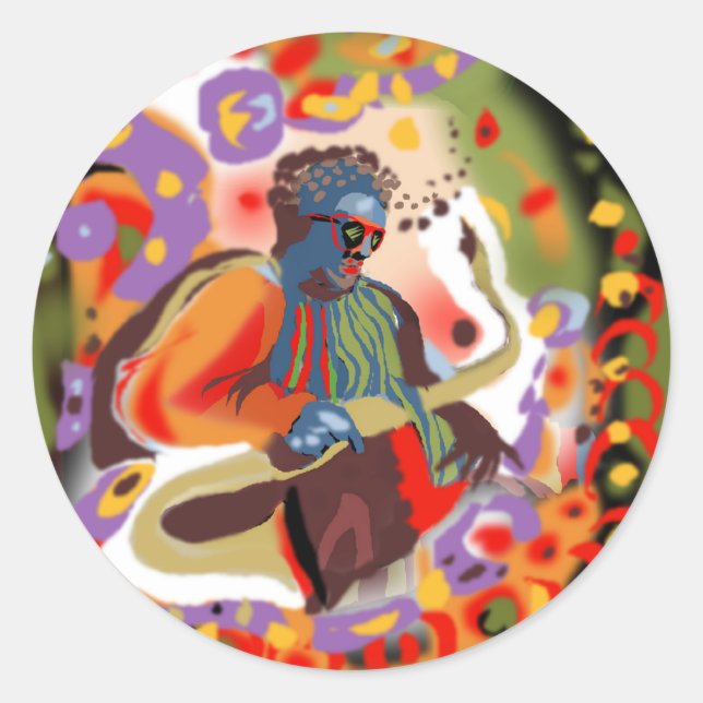 **Pop Jazz MAn** Runder Aufkleber (Vorderseite)