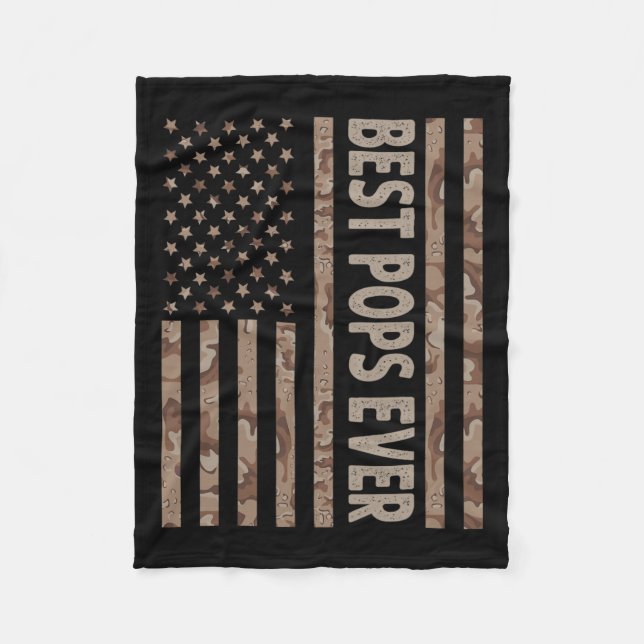 Pop je US-amerikanische Flagge Funny Großvater Vat Fleecedecke (Vorderseite)