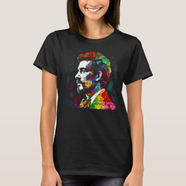 Pop Johann Strauss Music Piano T-Shirt (Vorderseite)