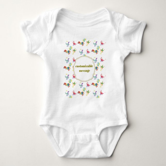 Pop Kanji Dinosaur Baby Strampler (Vorderseite)