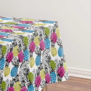 Pop-Kunst-Ananas und Palmblätter 2 Tischdecke