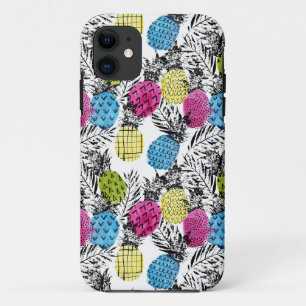 Pop-Kunst-Ananas und Palmblätter iPhone 11 Hülle