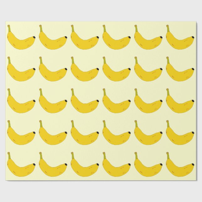 POP-KUNST-ART-BANANEN-MUSTER GESCHENKPAPIER (Flach)