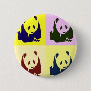 Pop-Kunst-Baby-Pandas Button
