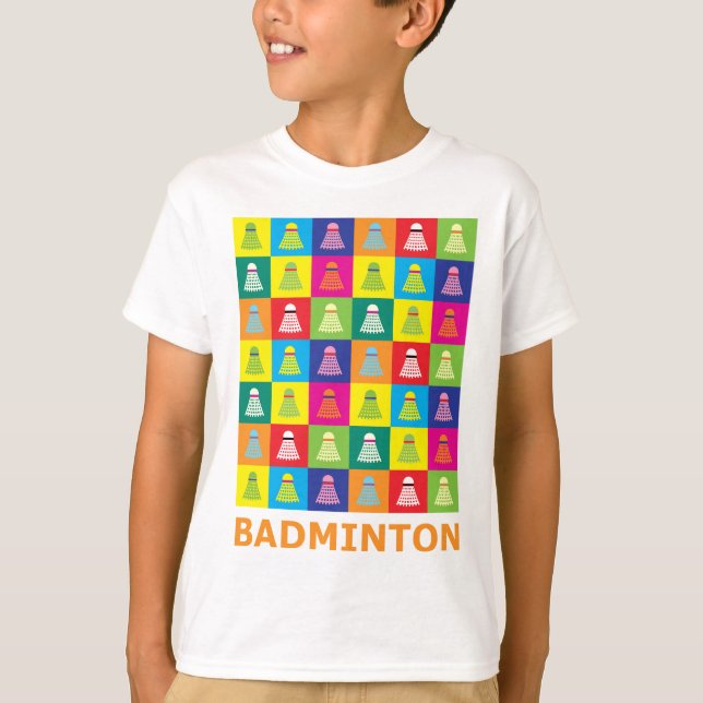 Pop-Kunst-Badminton T-Shirt (Vorderseite)