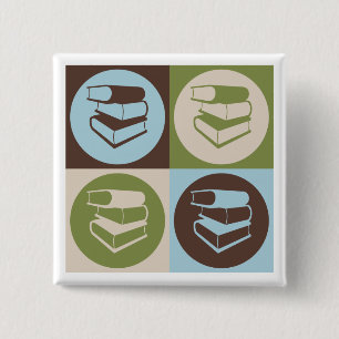 Pop-Kunst-Bibliotheks-Arbeit Button