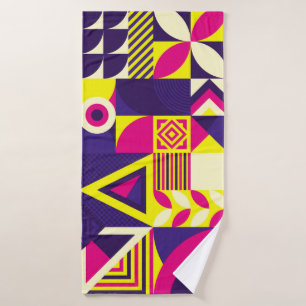 Pop Kunst, bunte geometrische Formen. Badehandtuch