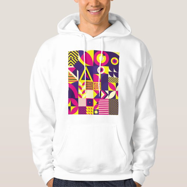 Pop Kunst, bunte geometrische Formen. Hoodie (Vorderseite)