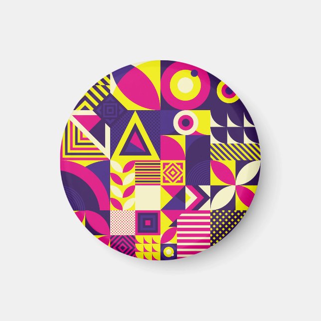 Pop Kunst, bunte geometrische Formen. Magnet (Vorne)