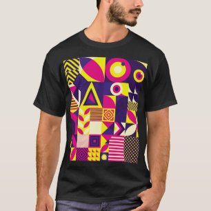 Pop Kunst, bunte geometrische Formen. T-Shirt