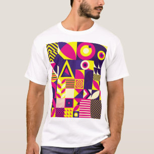 Pop Kunst, bunte geometrische Formen. T-Shirt