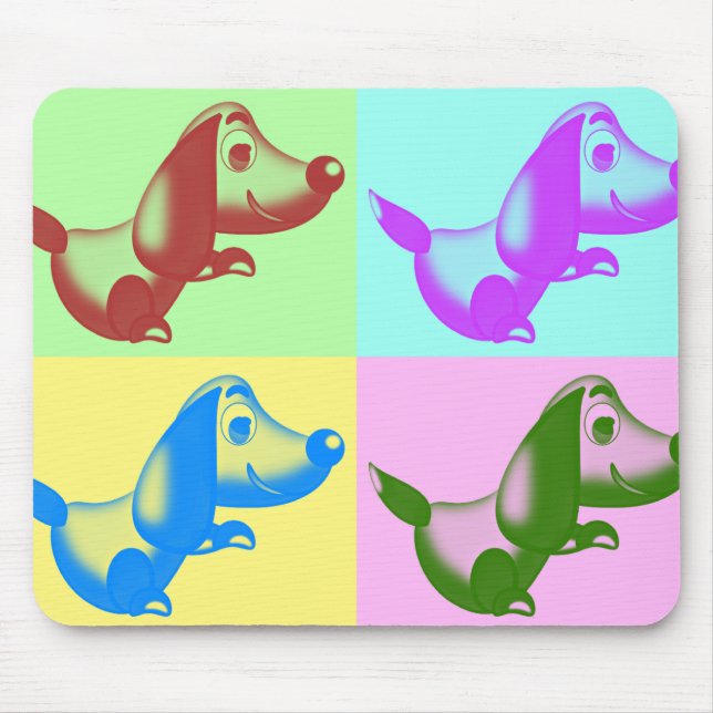 Pop-Kunst-Cartoon-Hundemausunterlage Mousepad (Vorne)