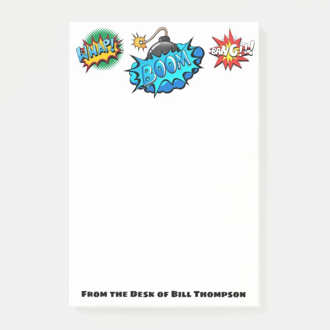 Pop-Kunst-Comic-Art-Bomben-Boom! Besonders Post-it Klebezettel (Vorderseite)