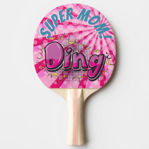 Pop-Kunst-Comic-Art-SuperMama personalisiert Tischtennis Schläger