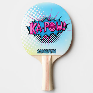 Pop-Kunst-Comic-ArtSuperhero Ka-Kriegsgefangen! Tischtennis Schläger