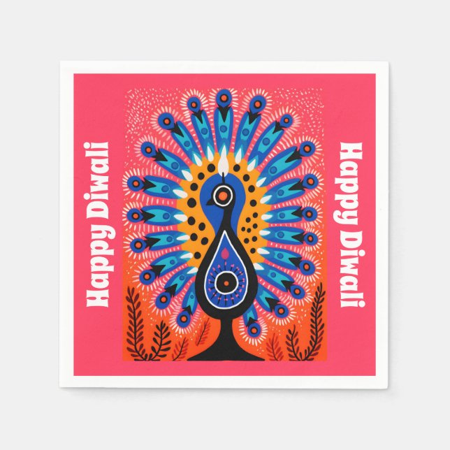 🦚 Pop Kunst, Dichtung und Musik Serviette (Vorderseite)