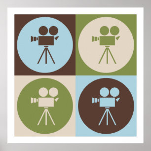 Pop-Kunst, die eine Kamera laufen lässt Poster