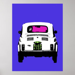 Pop-Kunst Fiat 500, cinquecento, in Rom, Italien Poster