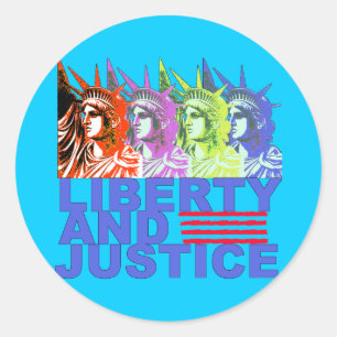Pop-Kunst-Freiheitsstatue Produkte Runder Aufkleber