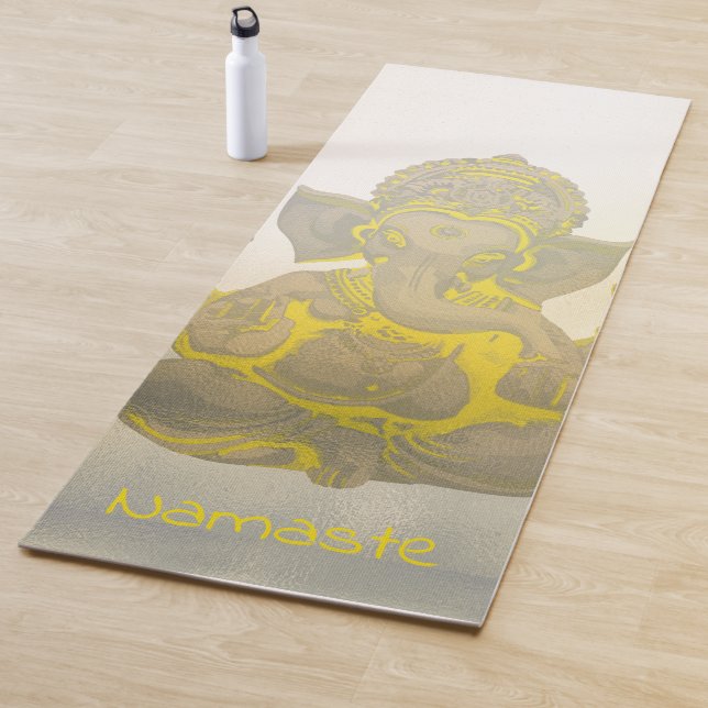 Pop-Kunst Ganesh hindische Namaste goldene Yogamatte (Beispiel)