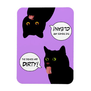 Pop-Kunst-Geschirr ist saubere/schmutzige Katze Magnet