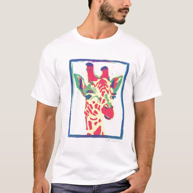 Pop-Kunst-Giraffe T T-Shirt (Vorderseite)