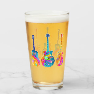 Pop-Kunst-Gitarren-Getränk-Liter-Cocktail Highbal Glas