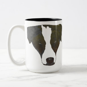 Pop-Kunst-Grenzcollie-Tasse Zweifarbige Tasse
