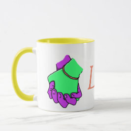Pop-Kunst-Hand, die Tasse hält