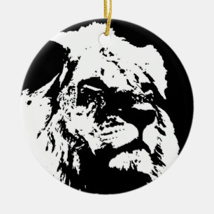 Pop-Kunst in Schwarz-Weiß Keramik Ornament