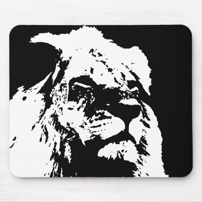 Pop-Kunst in Schwarz-Weiß Mousepad (Vorne)