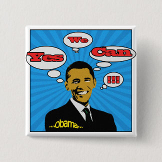 Pop-Kunst ja können wir Obama-Knopf Button