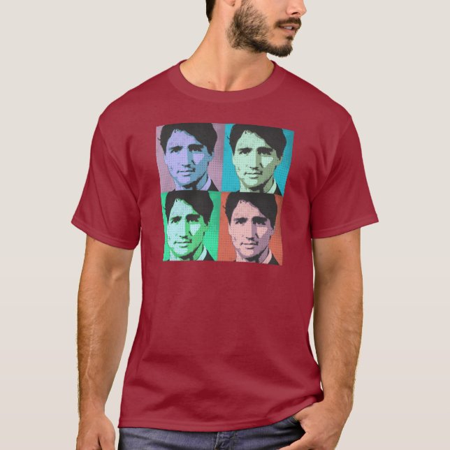 Pop-Kunst Justin Trudeau - Größengleich2-.png T-Shirt (Vorderseite)