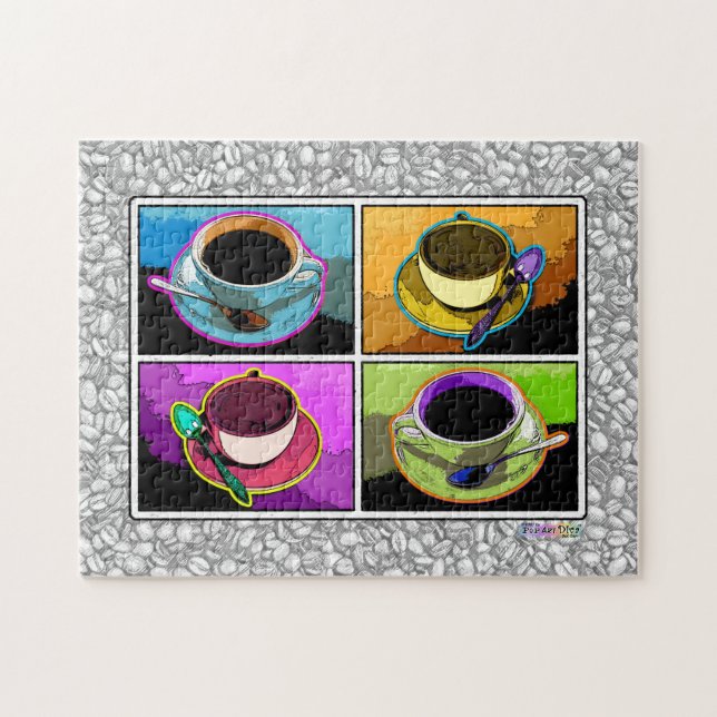 Pop-Kunst-Kaffeetasse-Puzzlespiel Puzzle (Horizontal)