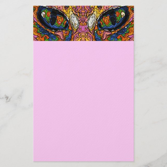 Pop-Kunst-Katzenaugen-Briefpapier Briefpapier (Vorderseite)