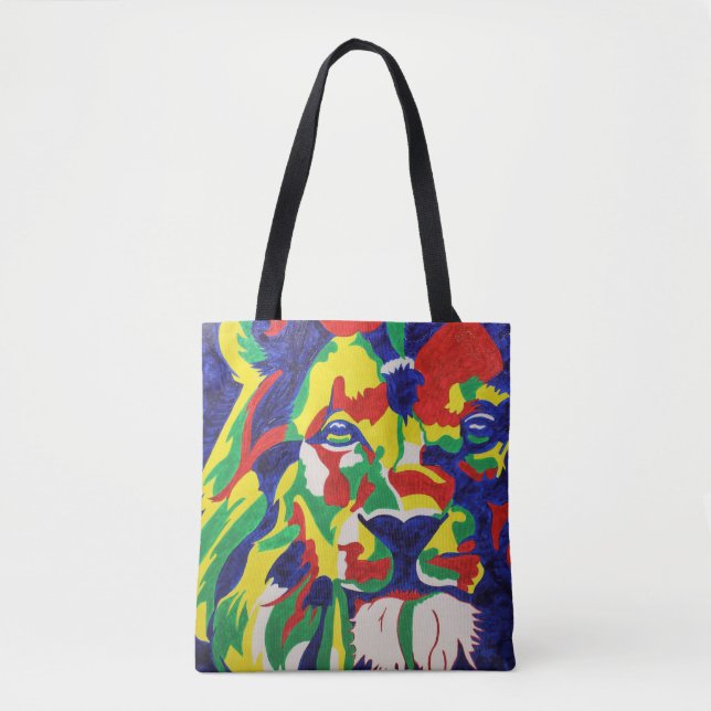 Pop-Kunst-Löwe-Tasche (Vorderseite)