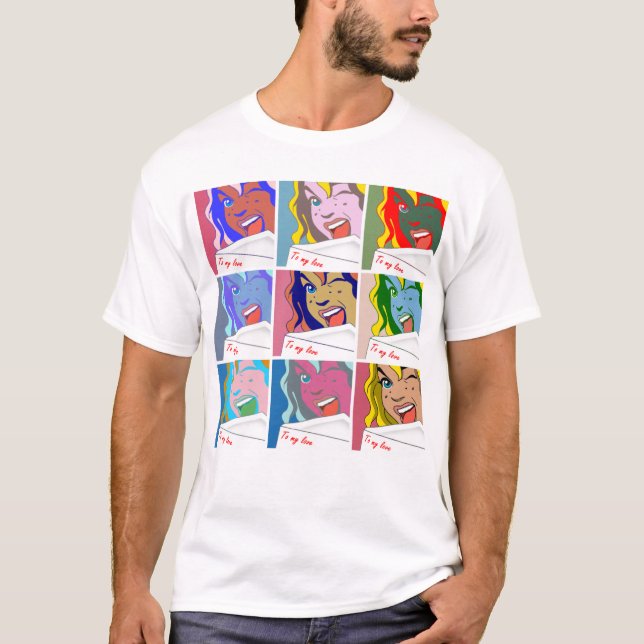POP-KUNST-MÄDCHEN T-Shirt (Vorderseite)