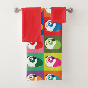 Pop-Kunst-Meerschweinchen Badhandtuch Set